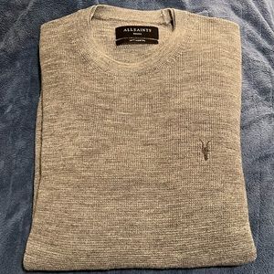 All Saints Grey Ivar Merino Crew